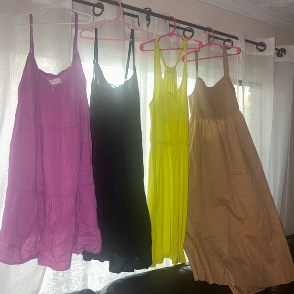 Old Navy Dresses & Skirts - Set of Four Dresses in Purple, Black, Yellow, and Tan